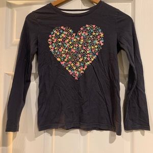 Girls gray long sleeve with cute heart